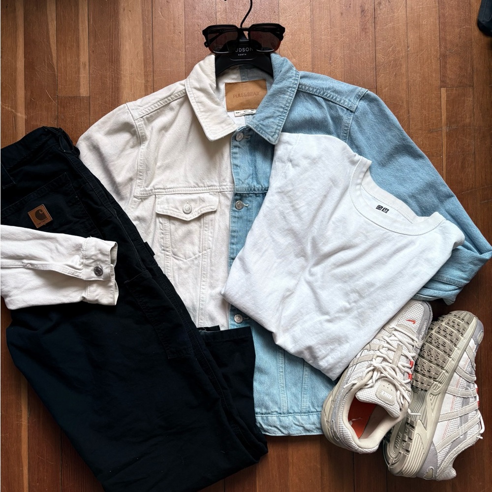 Pull&Bear half half denim jacket size large